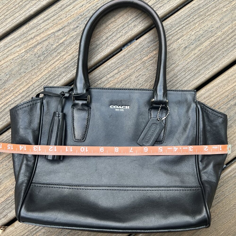 Coach Legacy Candace Black Genuine Leather Tote Purse Bag - Picture 6 of 12